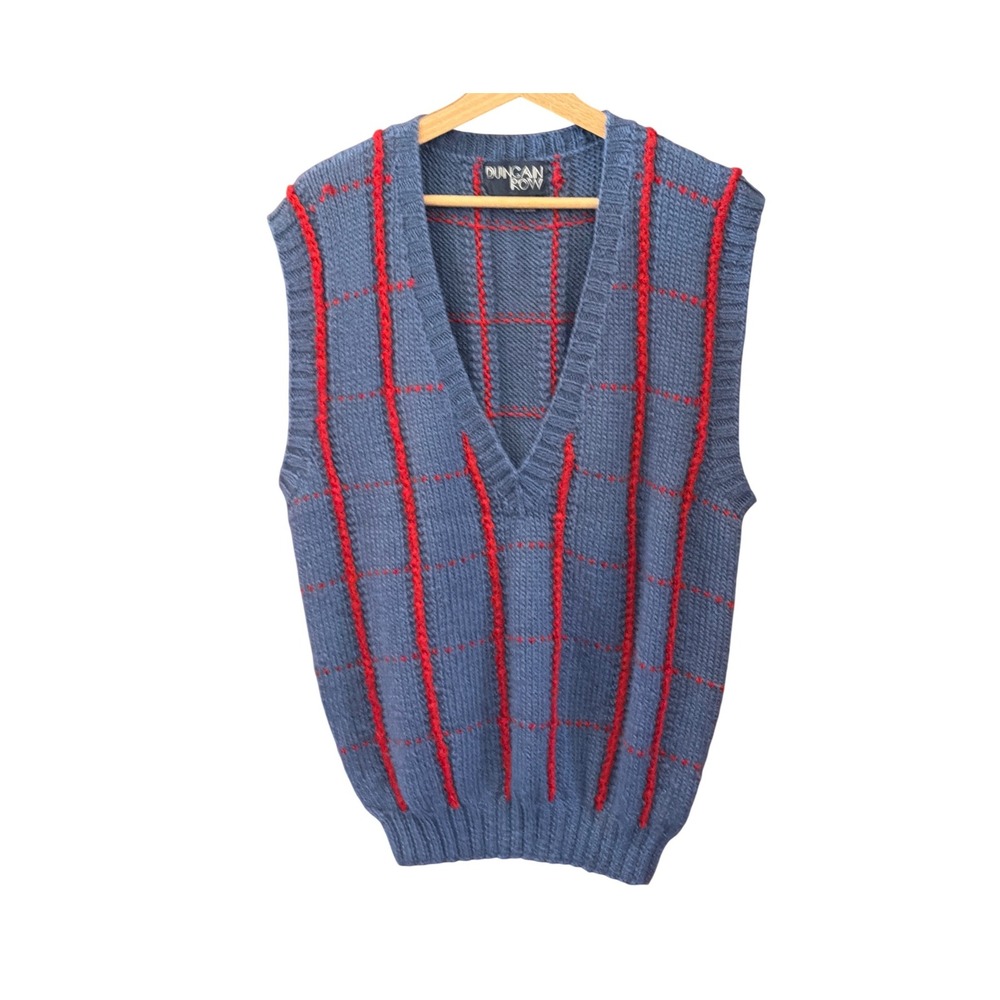 Vintage Duncan Row Sweater Vest Preppy Grandmacore Dark Academia Indie Retro